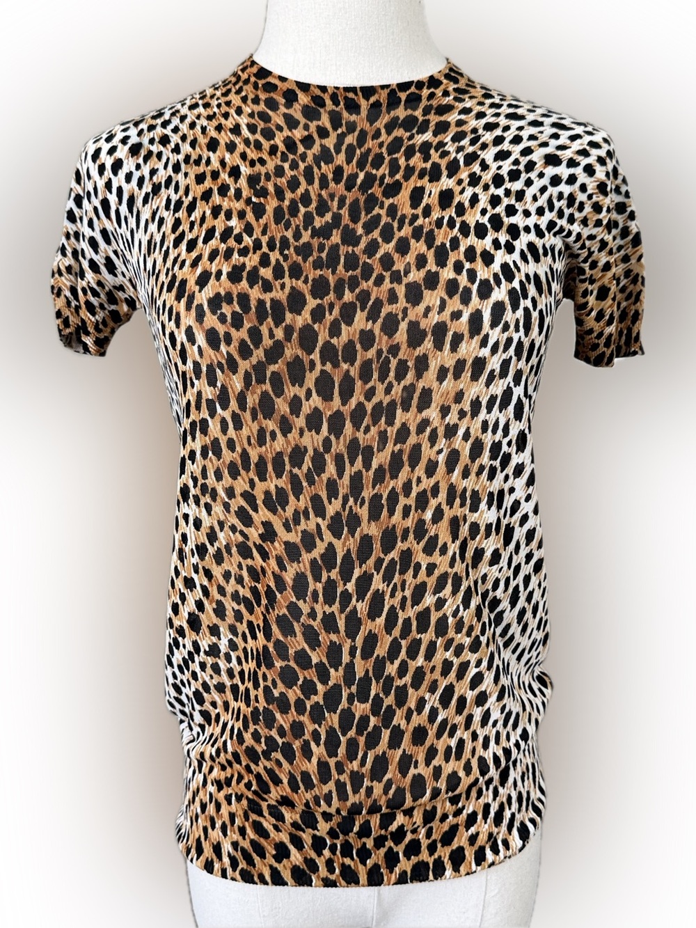 Dolce & Gabbana cheetah print knit top